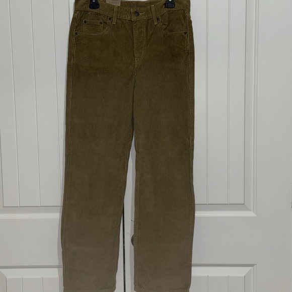 Levi's Low Pro Corduroy Pants Women's 29x30 Relaxed Straight Leg‎ Tan NWT - Picture 3 of 9